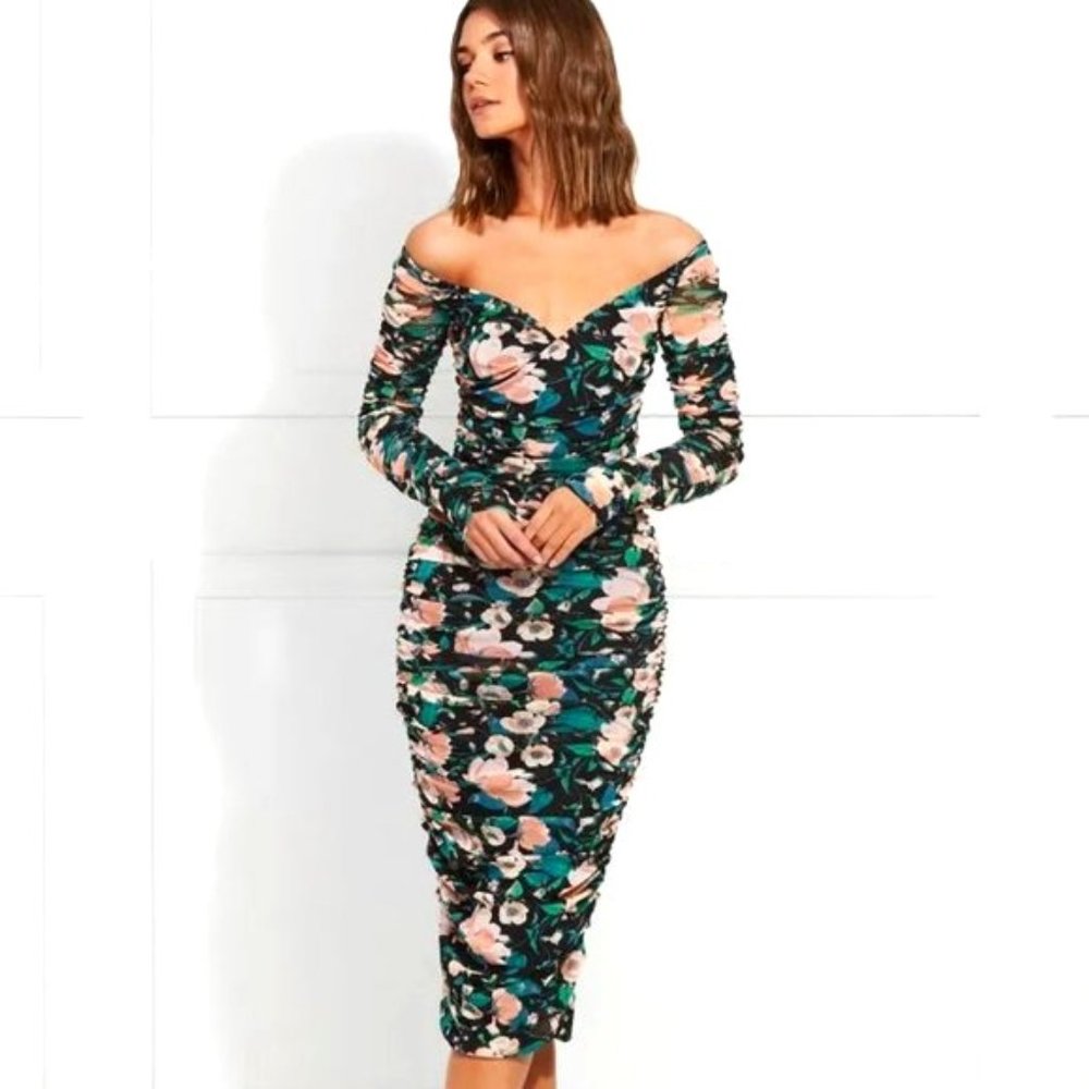 Rachel Zoë Louanne Off-The-Shoulder Floral Dress